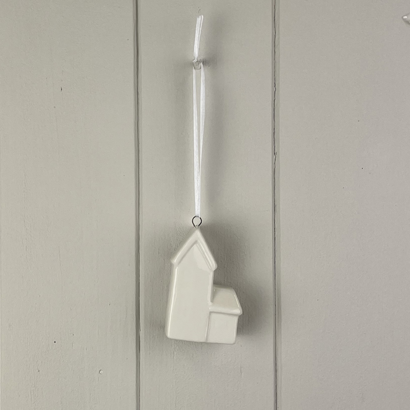 White Ceramic Hanging House Decoration  detail page